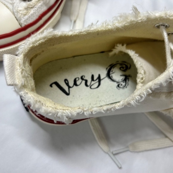 VERY G WOMEN'S DAKO FRAYED DETAIL LACE-UP FASHION ATHLETIC SNEAKER 8 NWOT - Picture 6 of 8